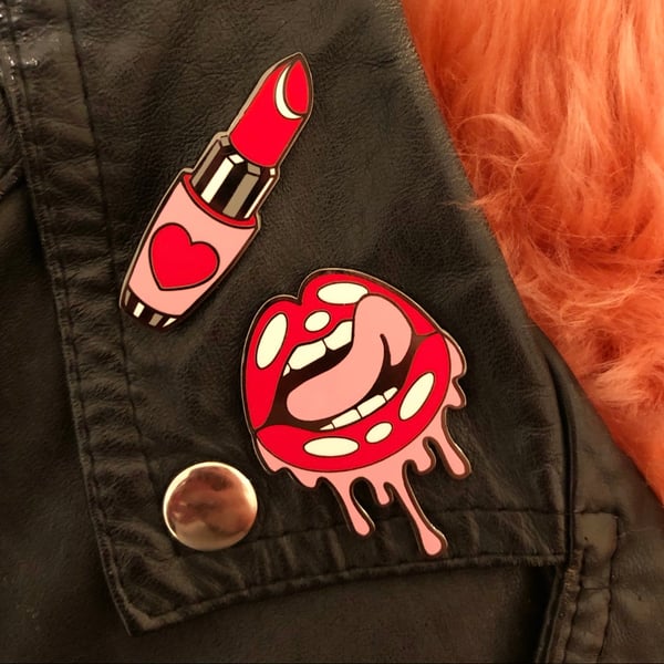 Image of ‘HOT LIPS’ Enamel Pin Duo