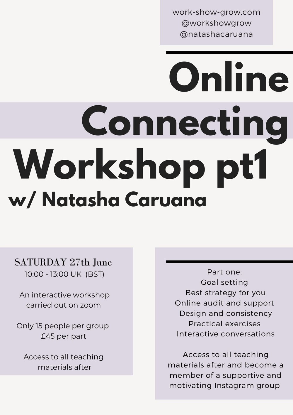 Image of June 2020 - Connecting Pt1 Online Workshop