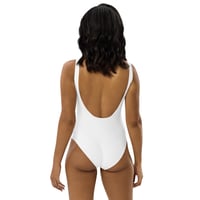 Image 2 of White and Purple Logo One-Piece Swimsuit