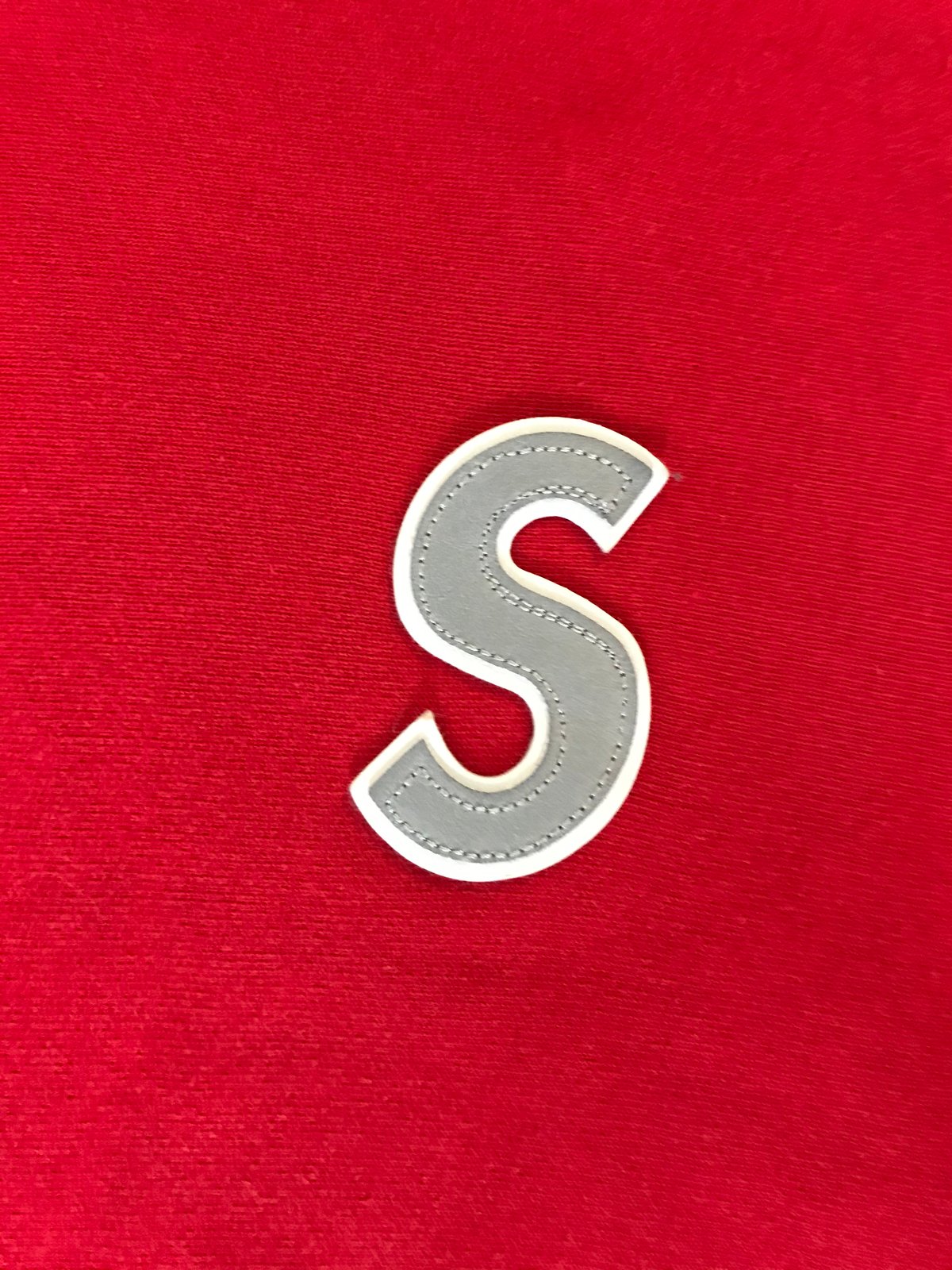 supreme s logo hoodie red