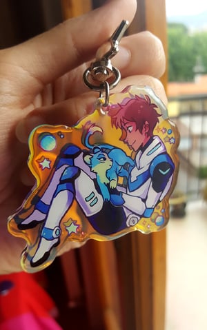 Image of Blue Lion Lance | Rainbow Epoxy Charm