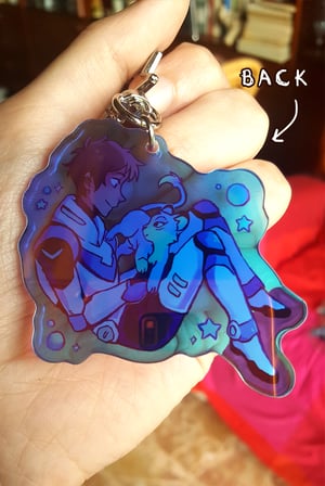 Image of Blue Lion Lance | Rainbow Epoxy Charm