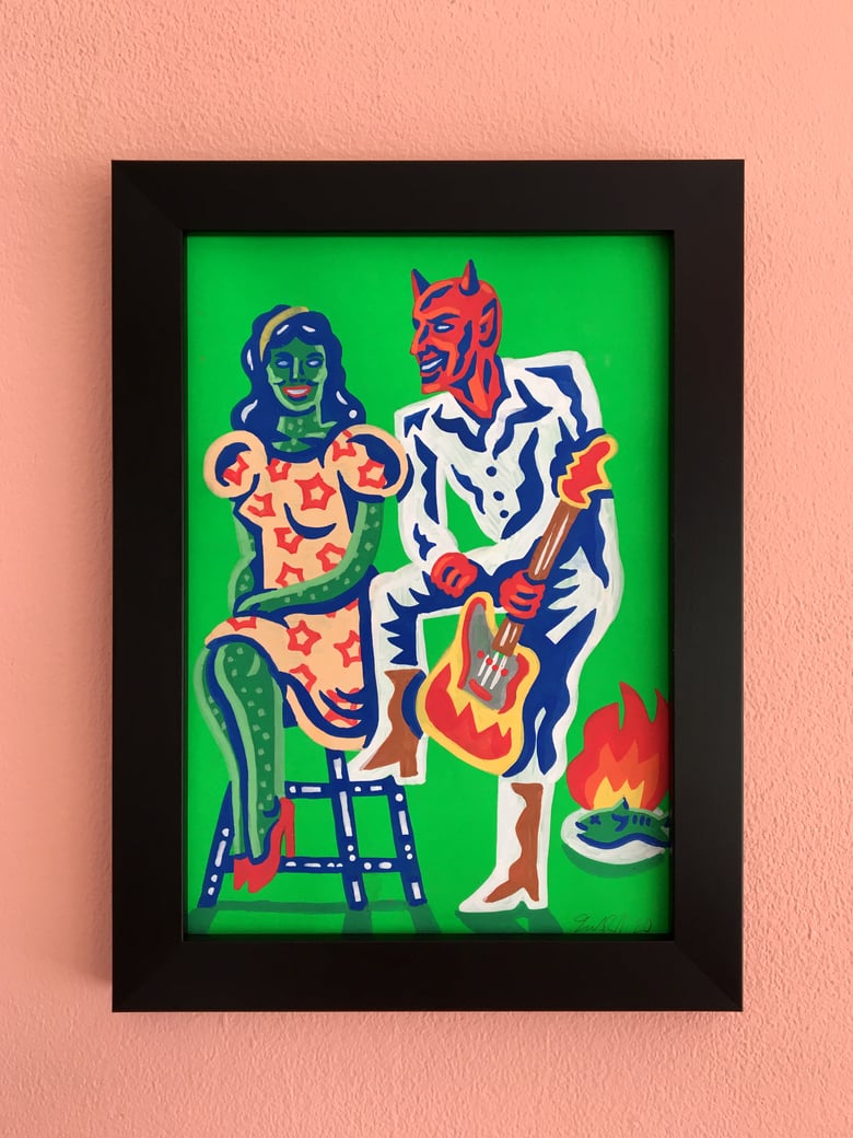 Image of "Romance of Evil" Framed Mini Painting