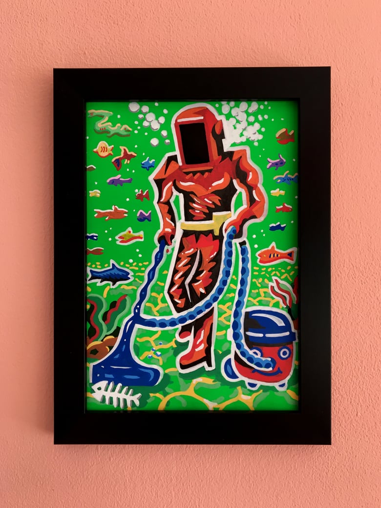 Image of "Spring Cleaning (The Ocean Floor)" Framed Mini Painting