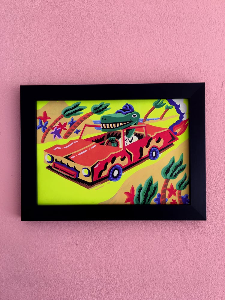 Image of "Crescent Lake” Framed Mini Painting