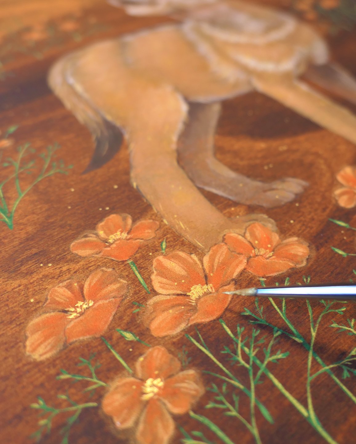 LTD Print - Coyote and Poppies