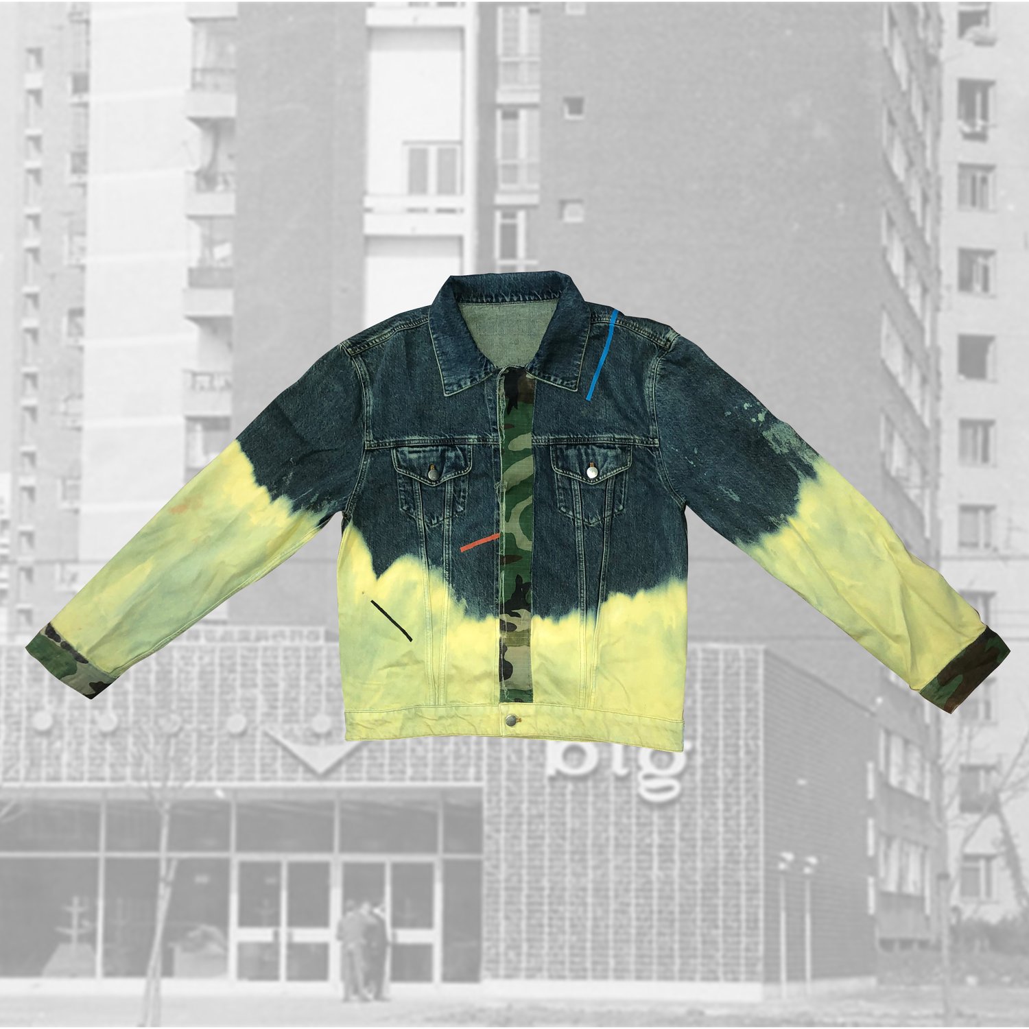 Image of Geometric Denim Jacket