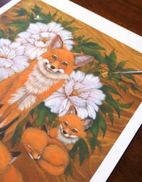 Image 2 of LTD Print - Foxes and Peonies