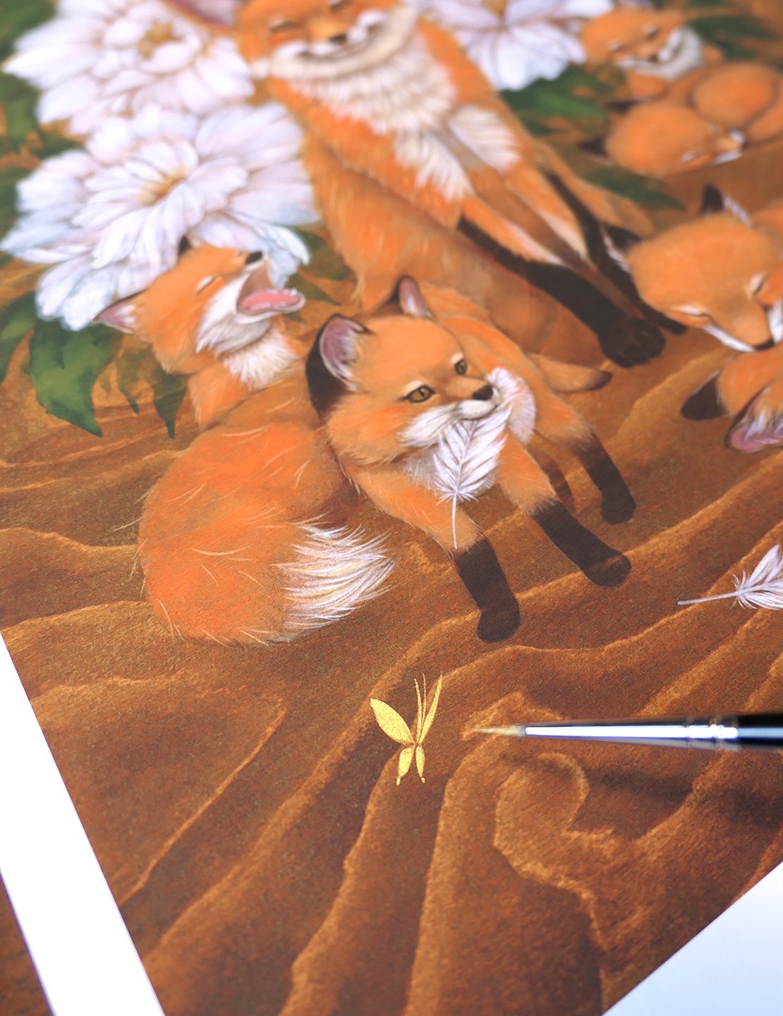 LTD Print - Foxes and Peonies