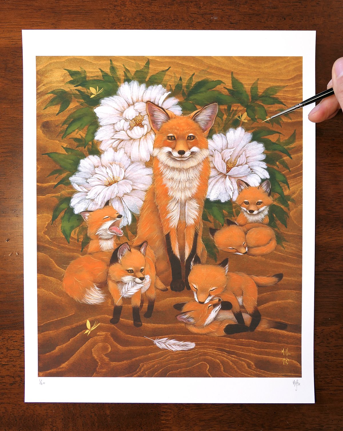 LTD Print - Foxes and Peonies