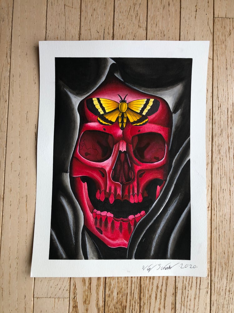 Image of ORIGINAL Red Reaper Painting 11x15in.