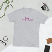 "Scars Make You Beautiful!" Short-Sleeve Unisex T-Shirt (w/fuchsia)