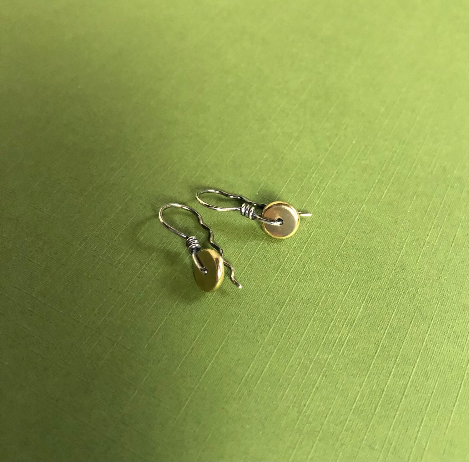 Image of Brass Button Earrings