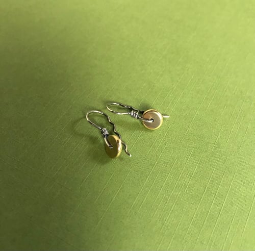 Image of Brass Button Earrings