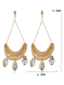 Image 2 of Cowrie Shell Knitted Swing Drop Earrings