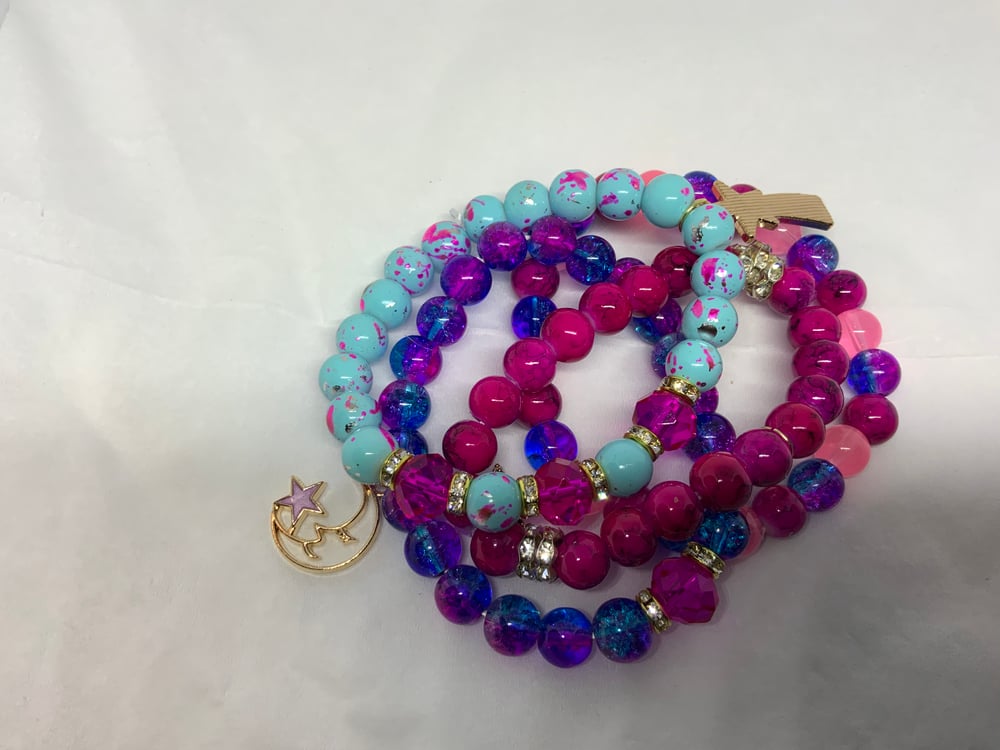 Girls mini charm stacker bracelet