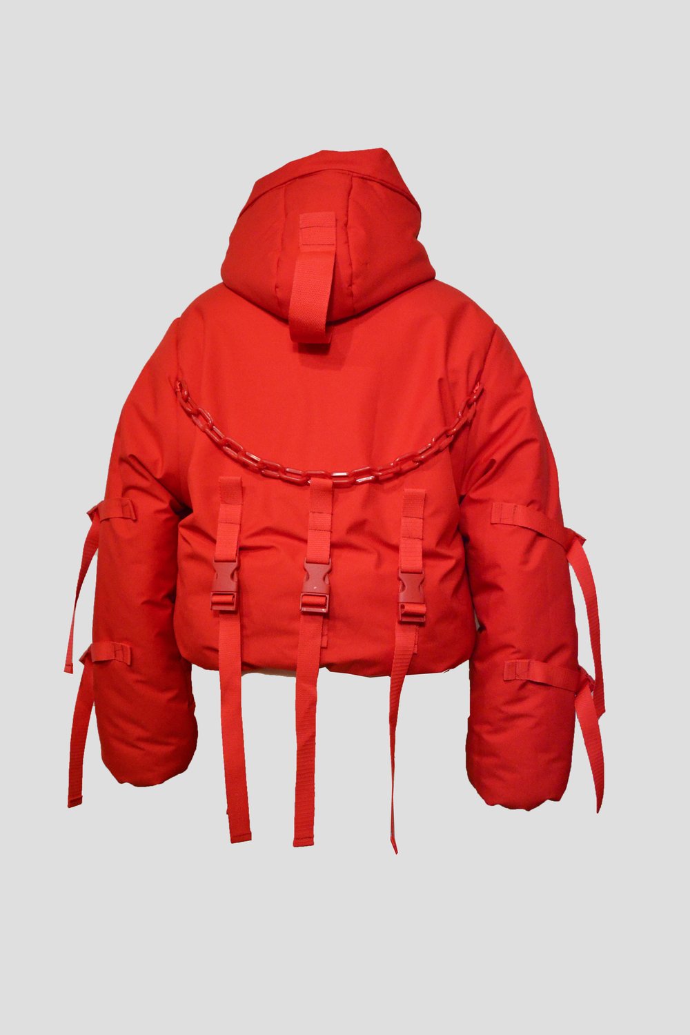 Image of Red puffy jacket