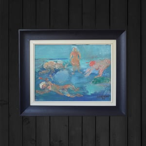 Image of 1969 Painting, 'Wild Swimming', INGEBORG NILSSON