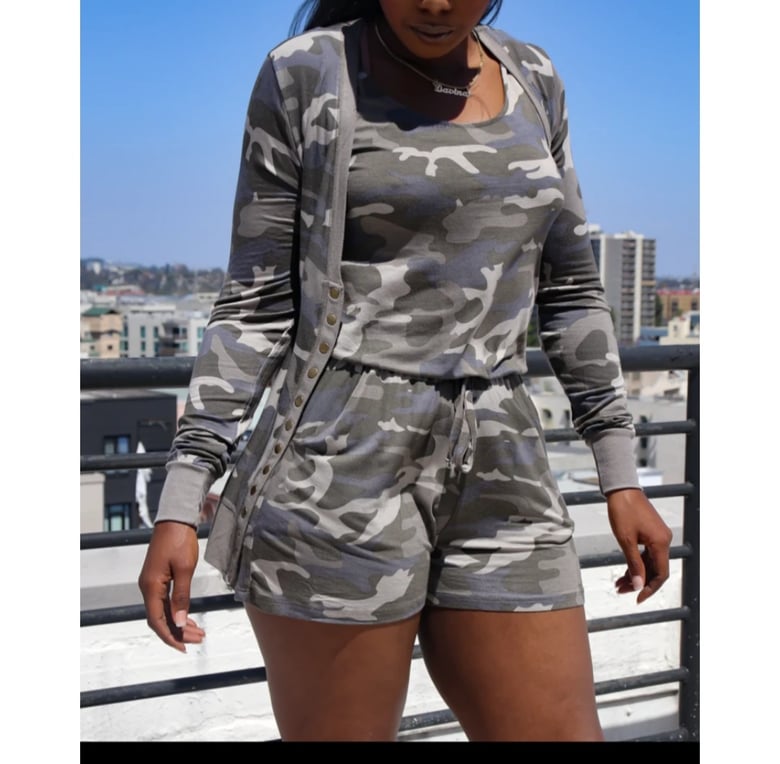 Image of Camo Snap Button Cardigan 