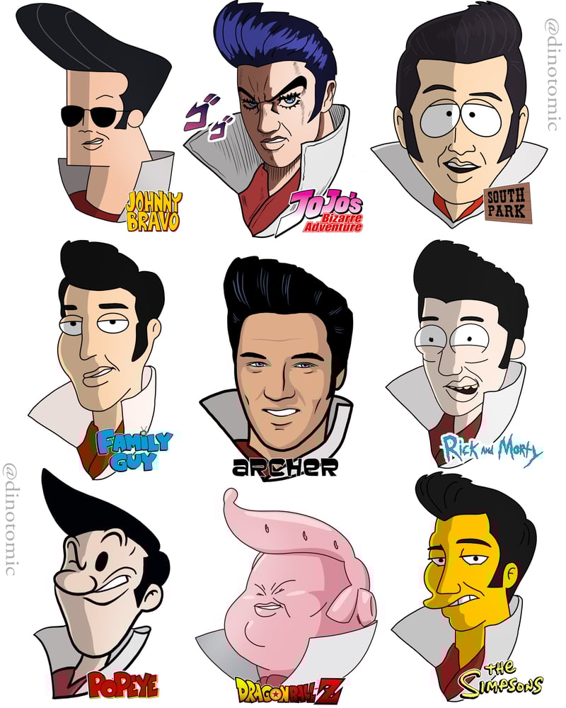 Image of #213 Elvis in many styles