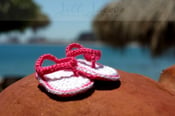 Image of Crocheted Baby Flip Flops