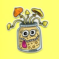 Magic Mushroom Jar Sticker