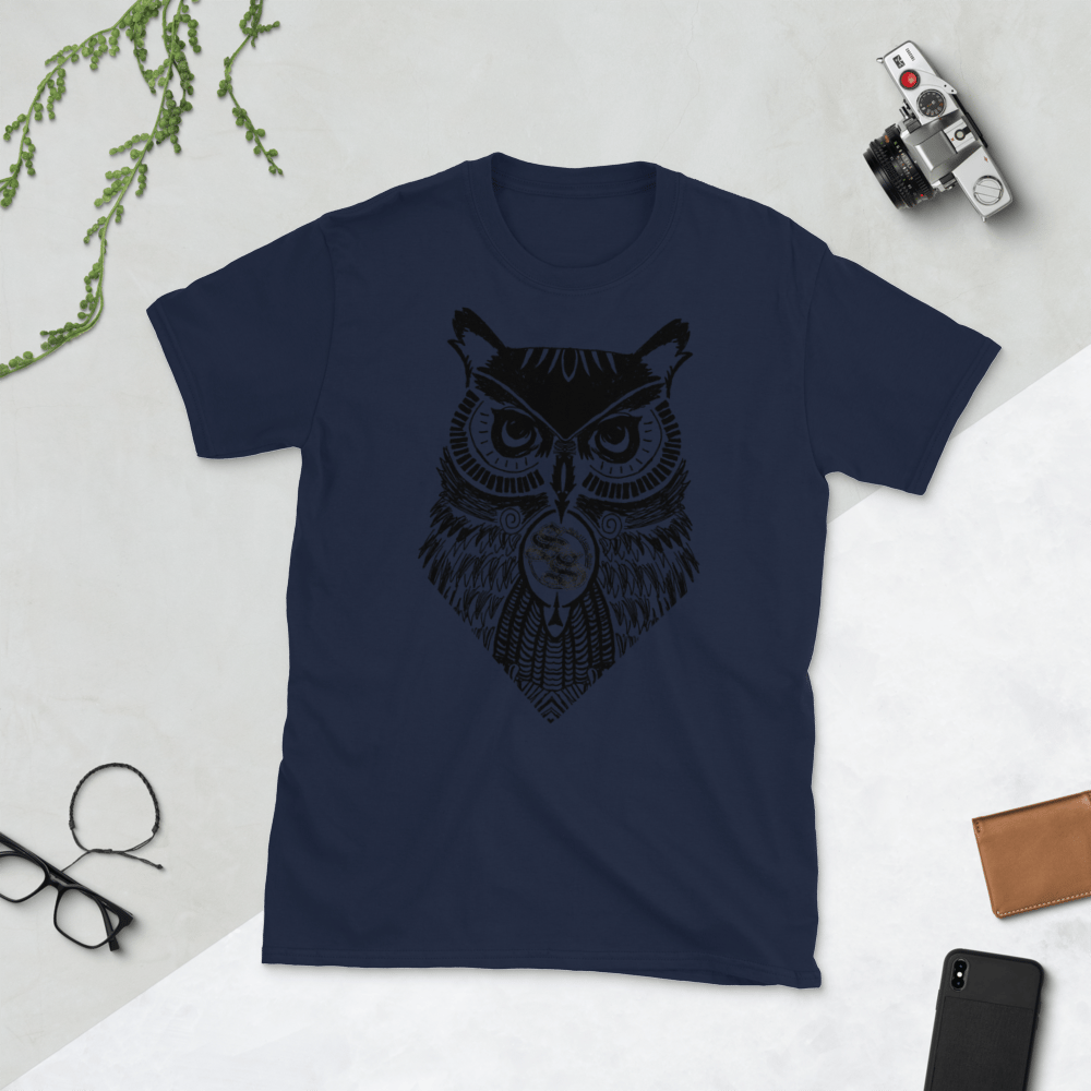 Shallow Side Black Owl Unisexy T-Shirt