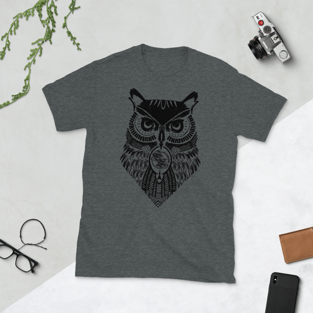 Shallow Side Black Owl Unisexy T-Shirt