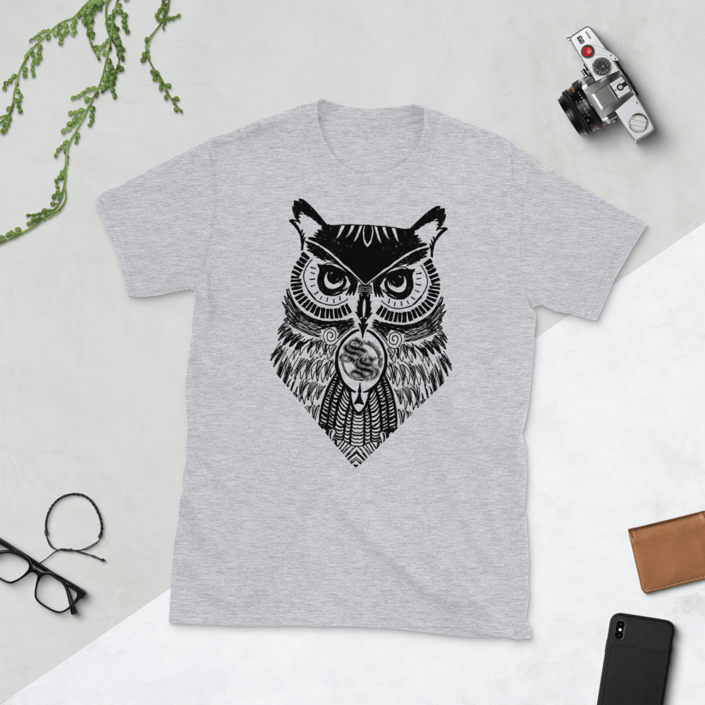 Shallow Side Black Owl Unisexy T-Shirt