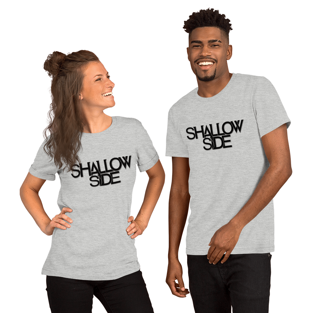 Shallow Side Black Logo Short-Sleeve Unisex T-Shirt