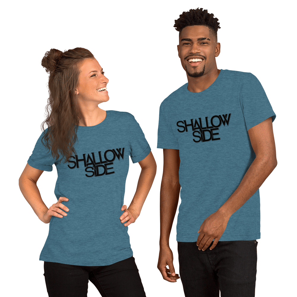 Shallow Side Black Logo Short-Sleeve Unisex T-Shirt