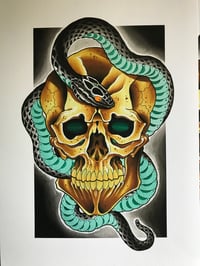Image 2 of “Skull and Snake” Print