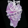 Etched Lavender Nirvana Amethyst Woven Wire Wrap Pendant