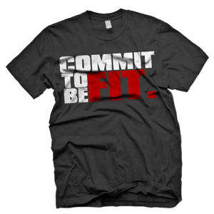 Image of "Commit to be FIT" T-Shirt (Black) Red