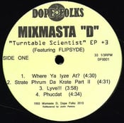 Image of MIXMASTA D "TURNTABLE SCIENTIST" 12"          ***** SOLD OUT