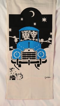 Image 1 of "Moonlight Ride Blue" Dishtowel