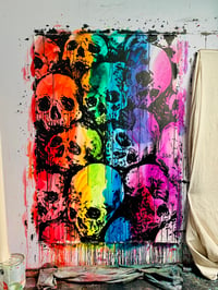 Image 2 of Rainbow Larger Skull design on CANVAS