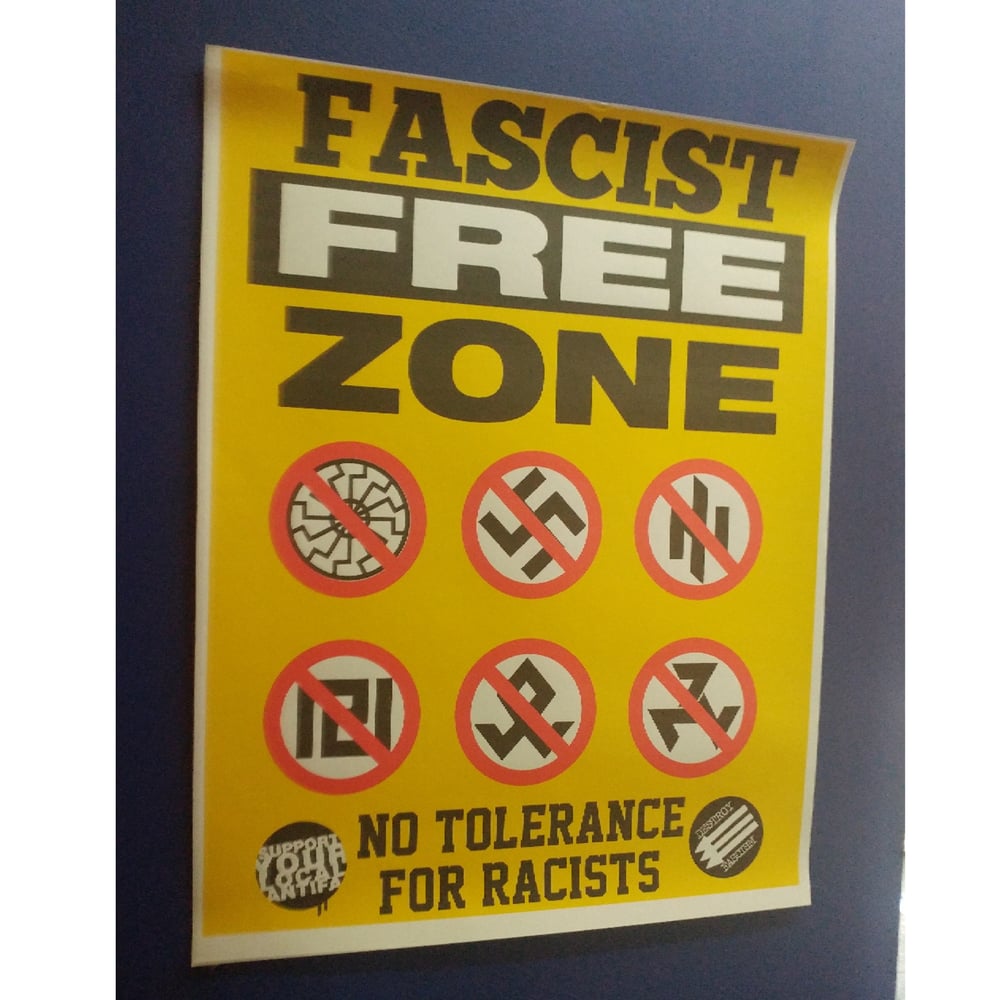 Image of Fascist free zone colored poster 22x28