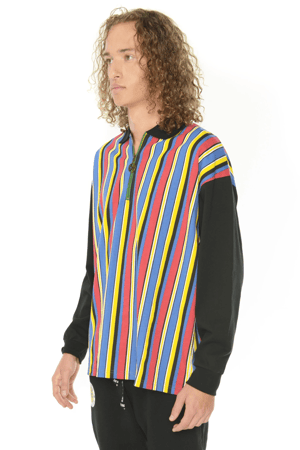 Image of Cross Colours - TUPAC STRIPE RUGBY SHIRT - MULTI