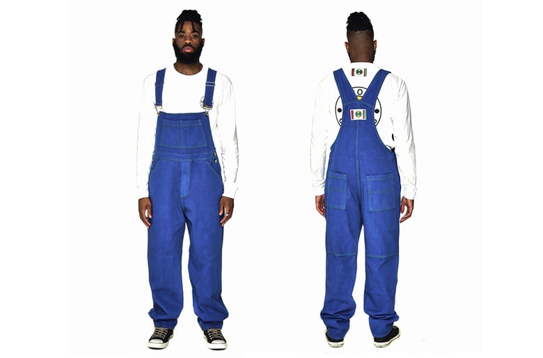 Image of Cross Colours - CLASSIC BRUSHED TWILL OVERALLS - BLUE