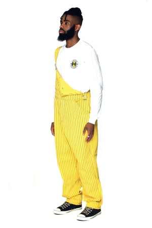 Image of Cross Colours - CLASSIC PINSTRIPE OVERALLS - YELLOW