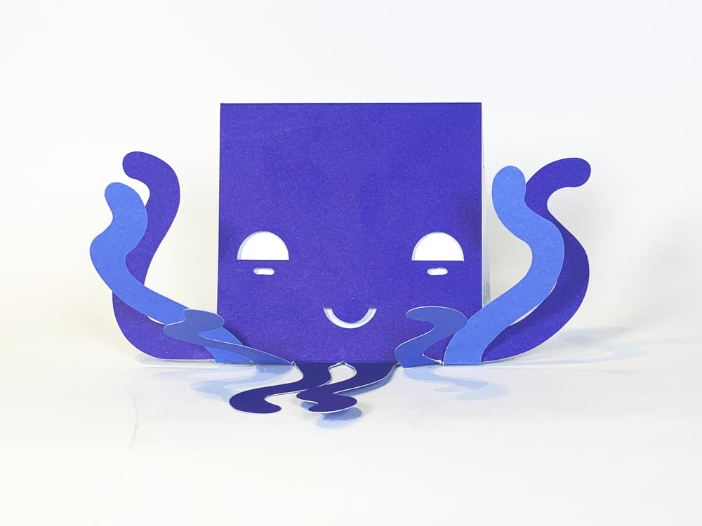 Image of Two Octopus Cards - Multi-handed Wave Hallo!