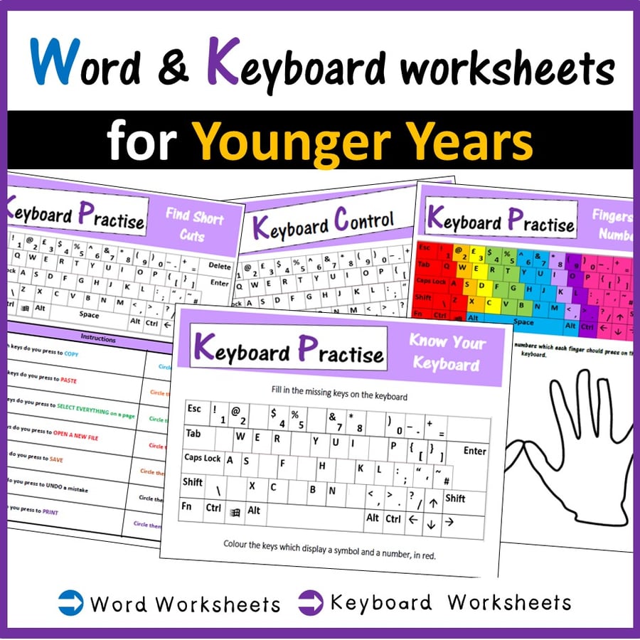 Image of Microsoft Word & Keyboard Worksheets