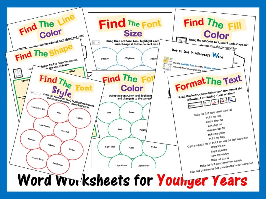 Image of Microsoft Word Processing Skills Activities for Younger Years