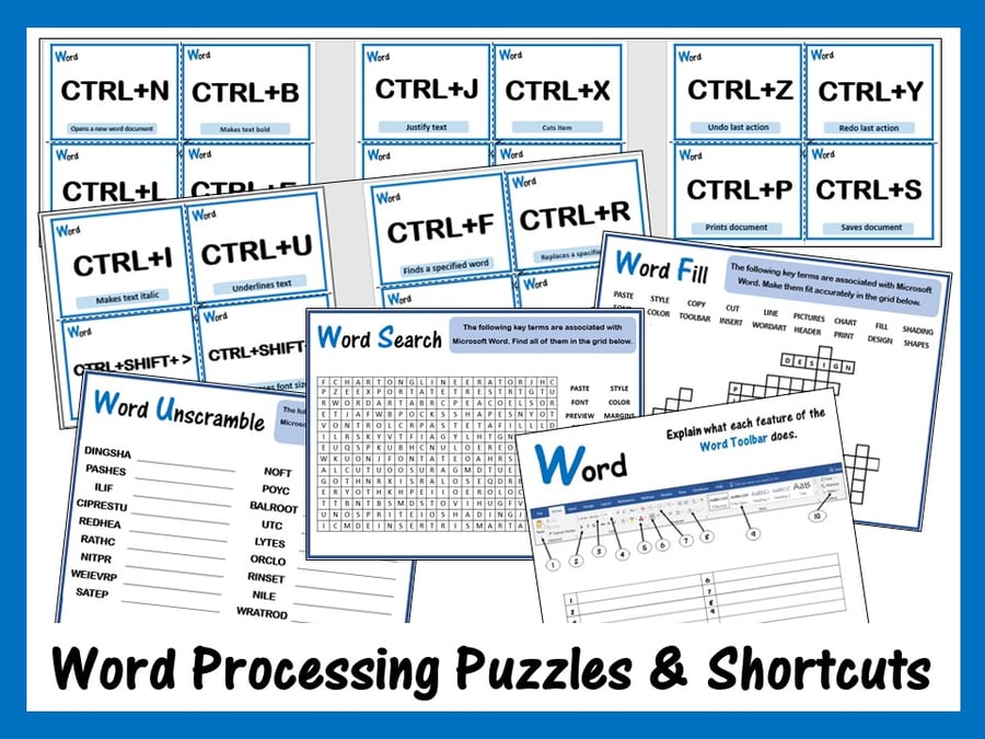 Image of Microsoft Word & Keyboard Worksheets Bundle