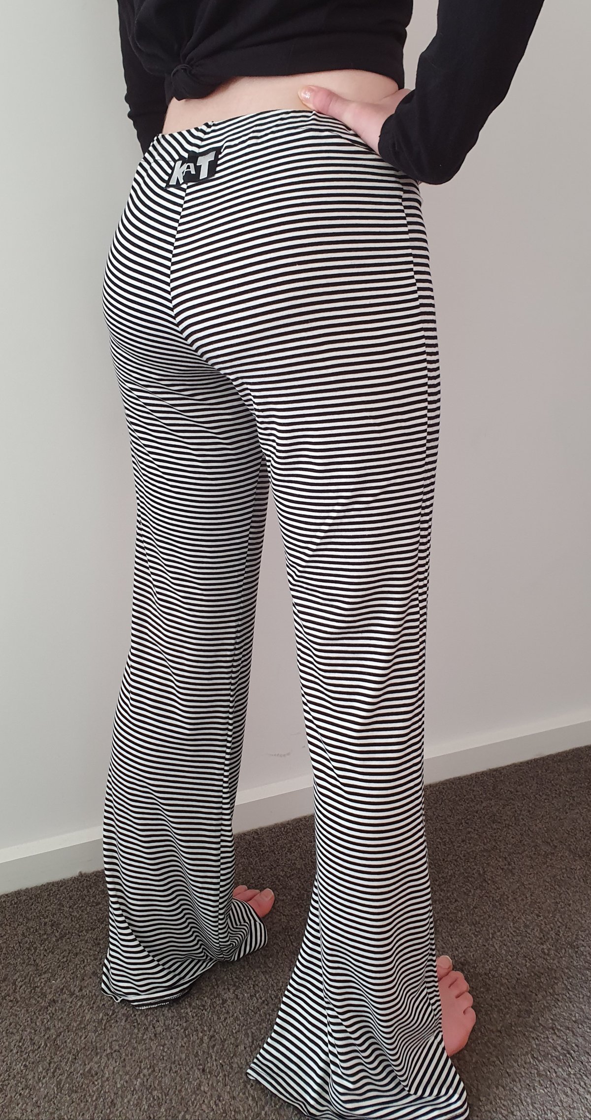 Image of Kat pants - black/white thin stripe
