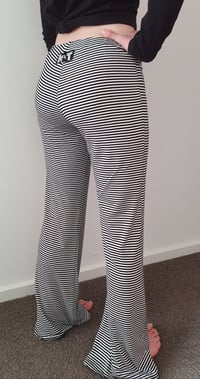 Image 2 of Kat pants - black/white thin stripe