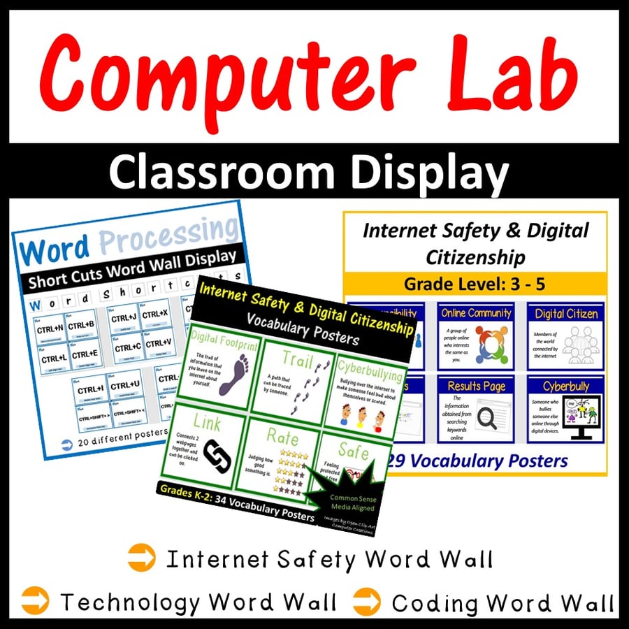 Image of Computer Lab Classroom Display (Technology, Coding & Internet Safety)