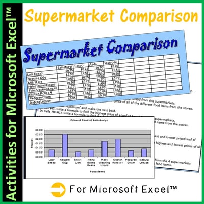 Image of Excel Spreadsheets Supermarket Comparison Activity