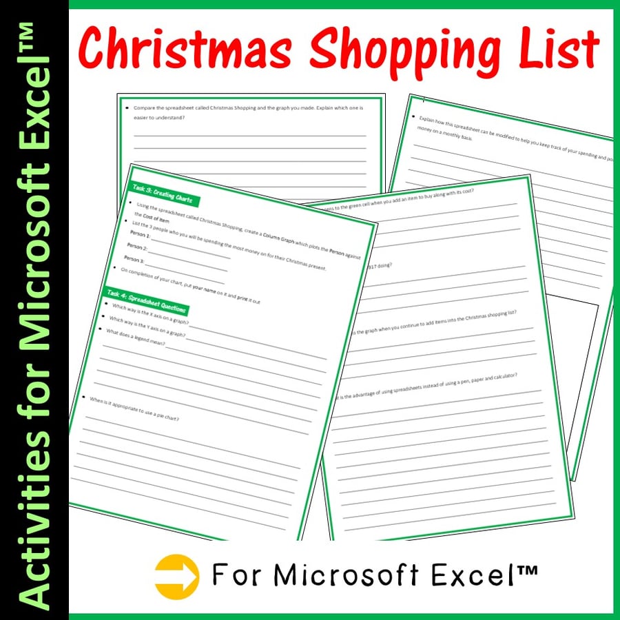 Image of Excel Spreadsheets - Christmas Shopping List